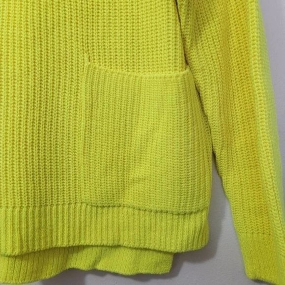 Melloday Neon Yellow Cowl Neck Knit Sweater M - Picture 4 of 6